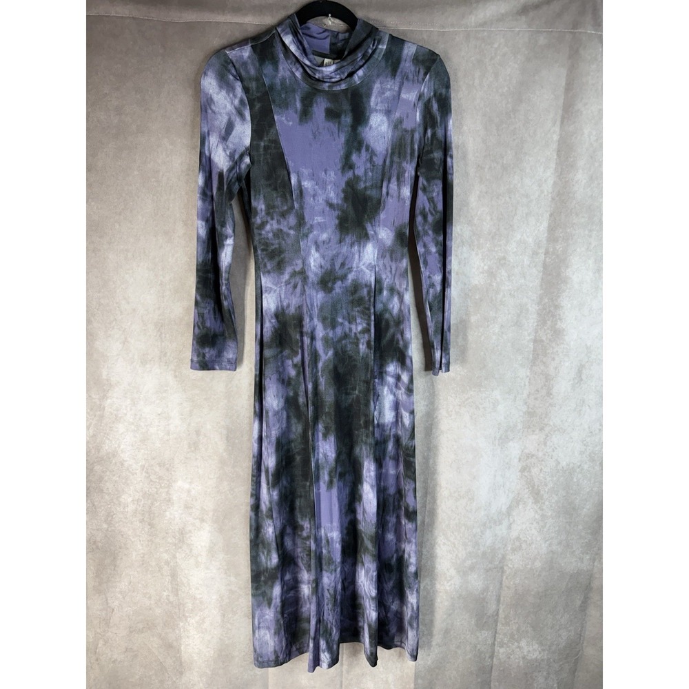 & Other Stories Long‎ Sleeve Midi Dress In Tie Dye Purple Women's Size XS